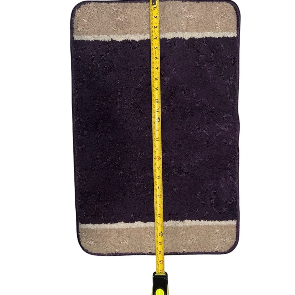 RUGS | PURPLE WHITE AND BEIGE BATHROOM MAT SET